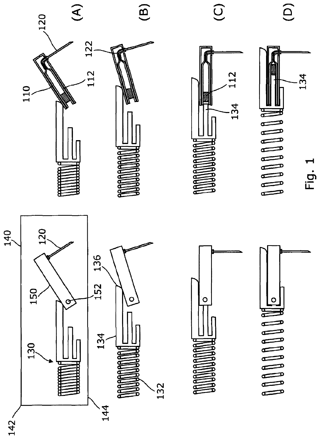 Spring driven injector apparatus with needle insertion