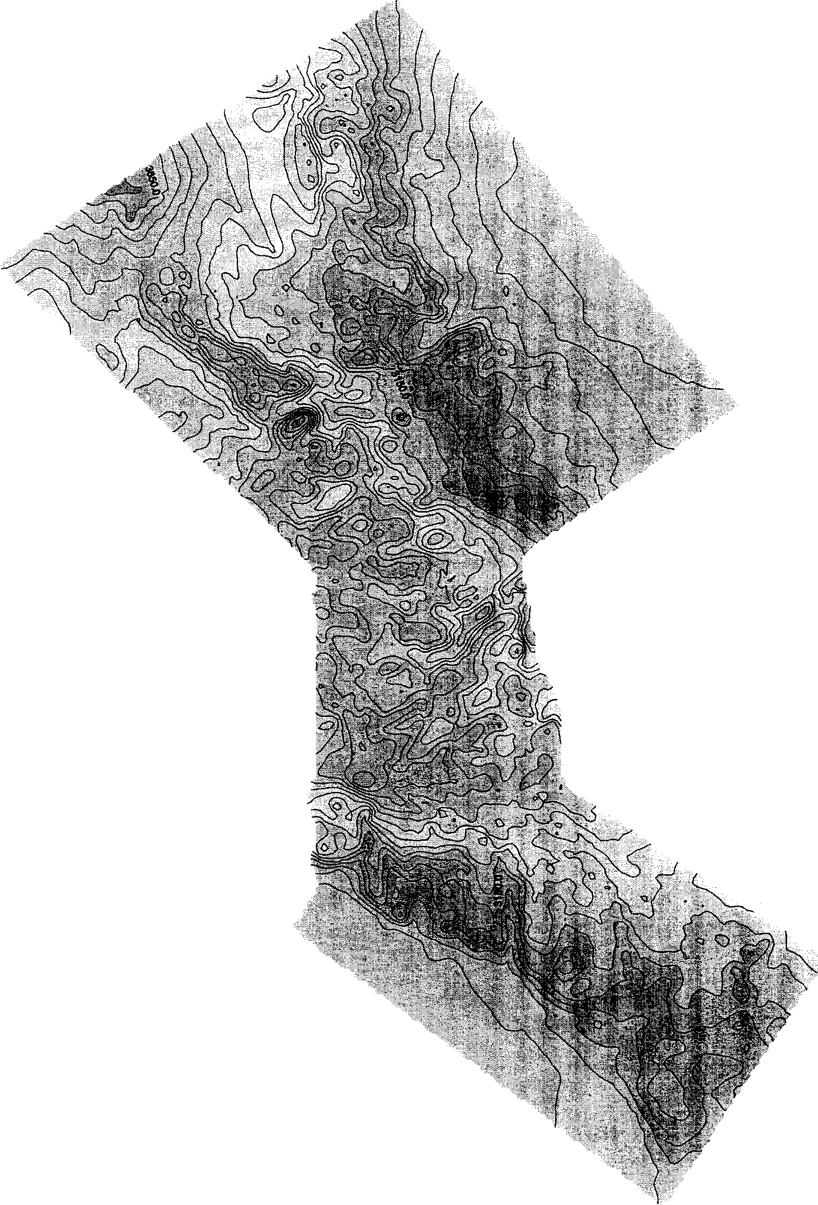 Method for processing varying density terrain correction by heavy prospecting data