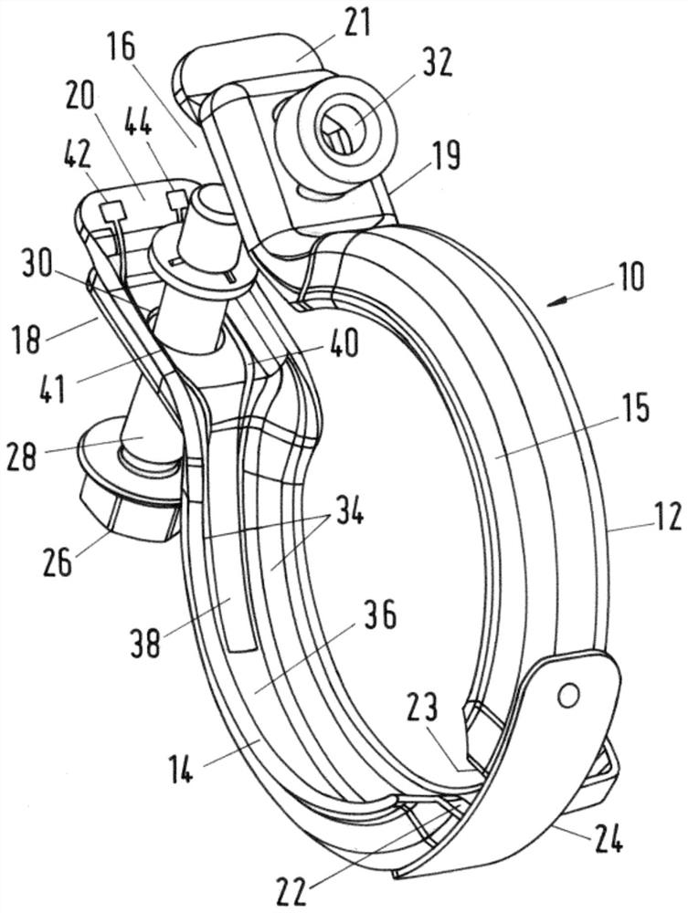 Clamp and method for fastening a clamp