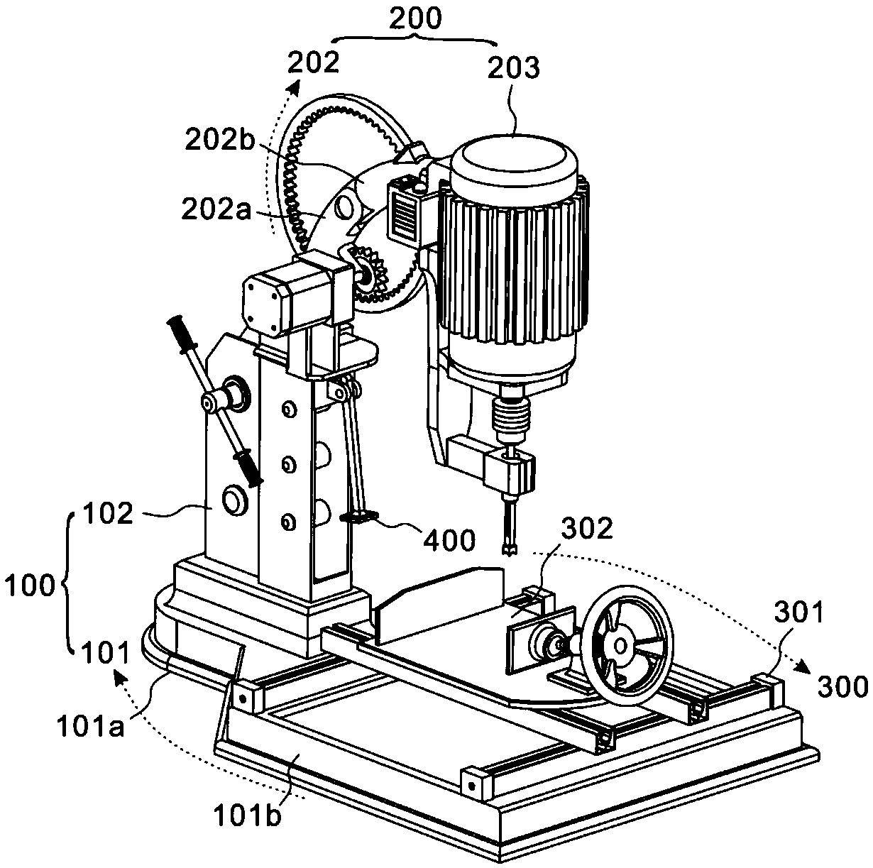 Multidirectional adjustable mortising machine