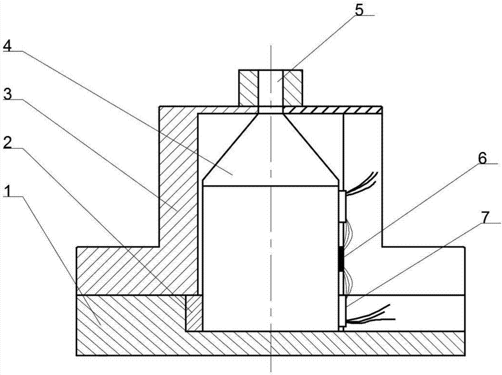 Ultrahigh-pressure sensor of stress attenuation structure