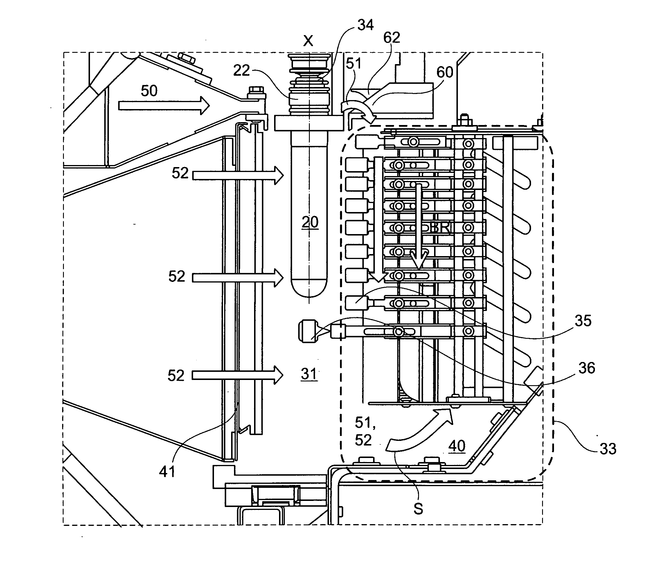 Method and device for cooling of IR emitters for preforms