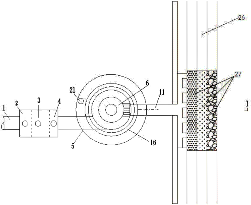 Technical method for combining coagulating rotational flow filtering with multi-dimensional catchment wetland