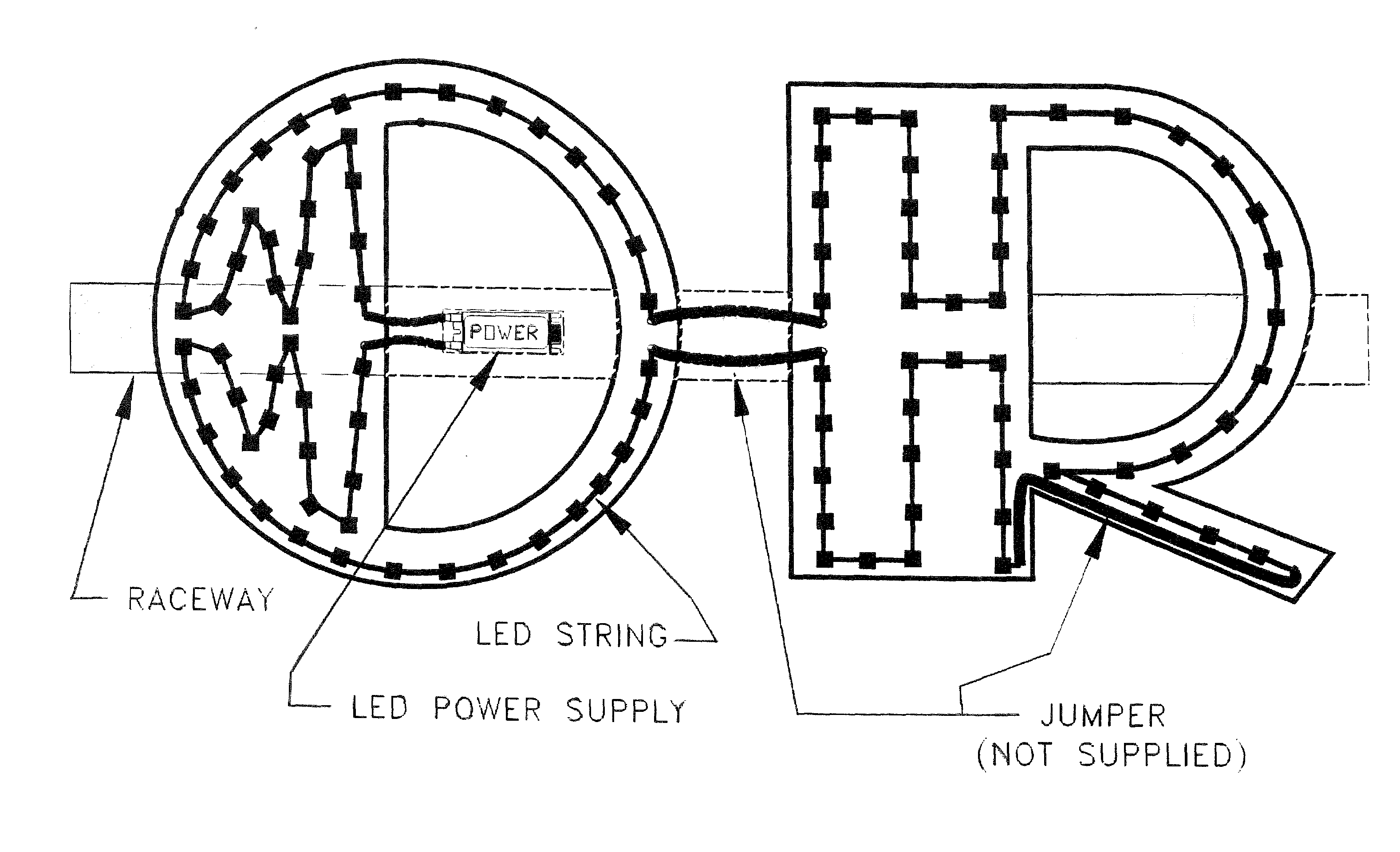 LED module for sign channel letters and driving circuit