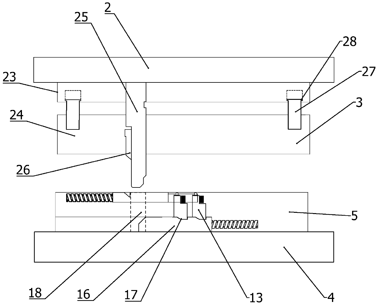 In-mold riveting die for riveting punch press