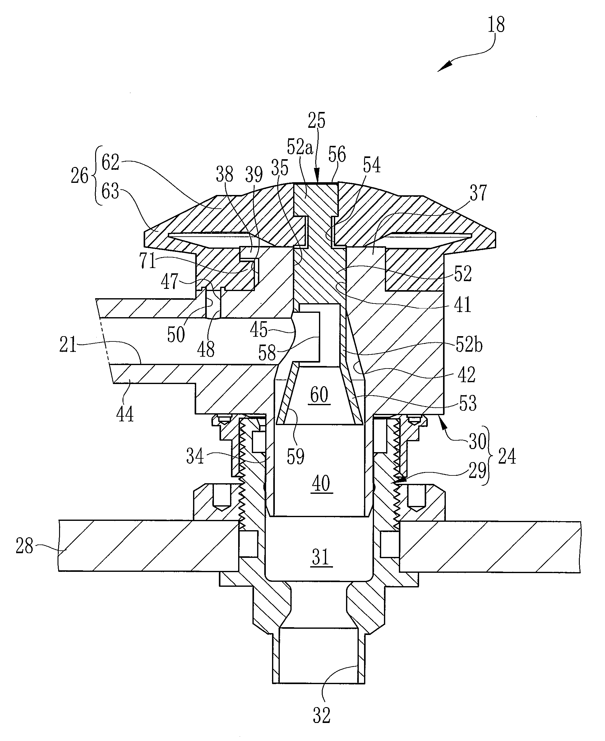 Suction button assembly for endoscope