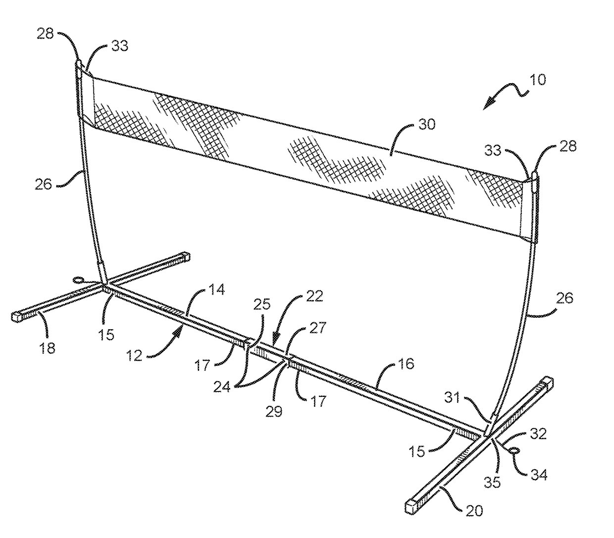 Net structure with a slide hinge apparatus