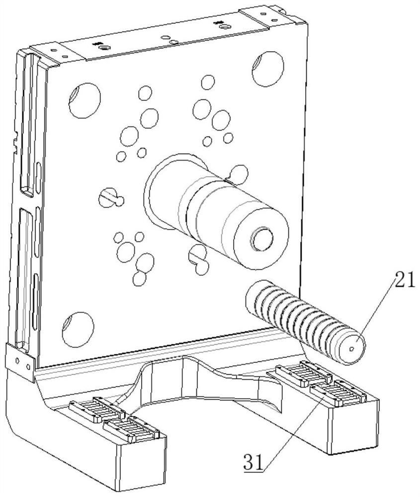 Auxiliary supporting and sliding guiding mechanism for ejection of rear mold push plate