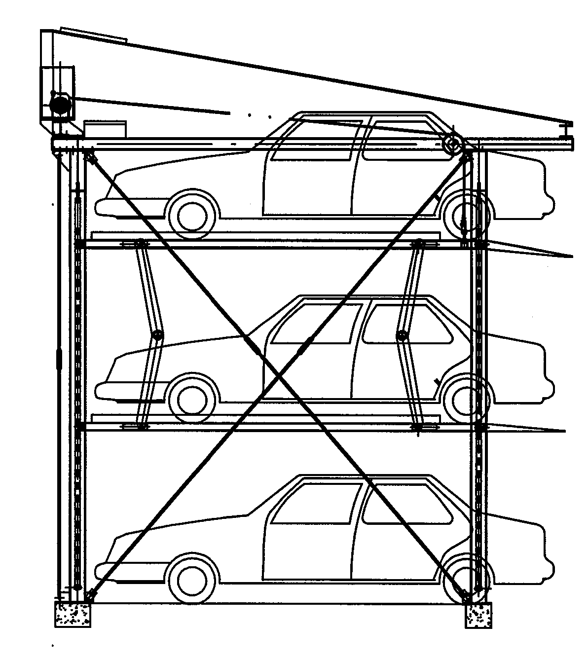 Mechanical ascending and descending parking device