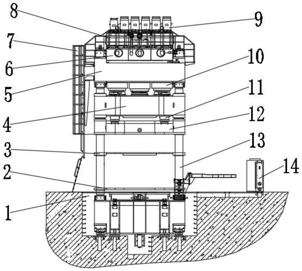 Special hydraulic machine for stamping end socket