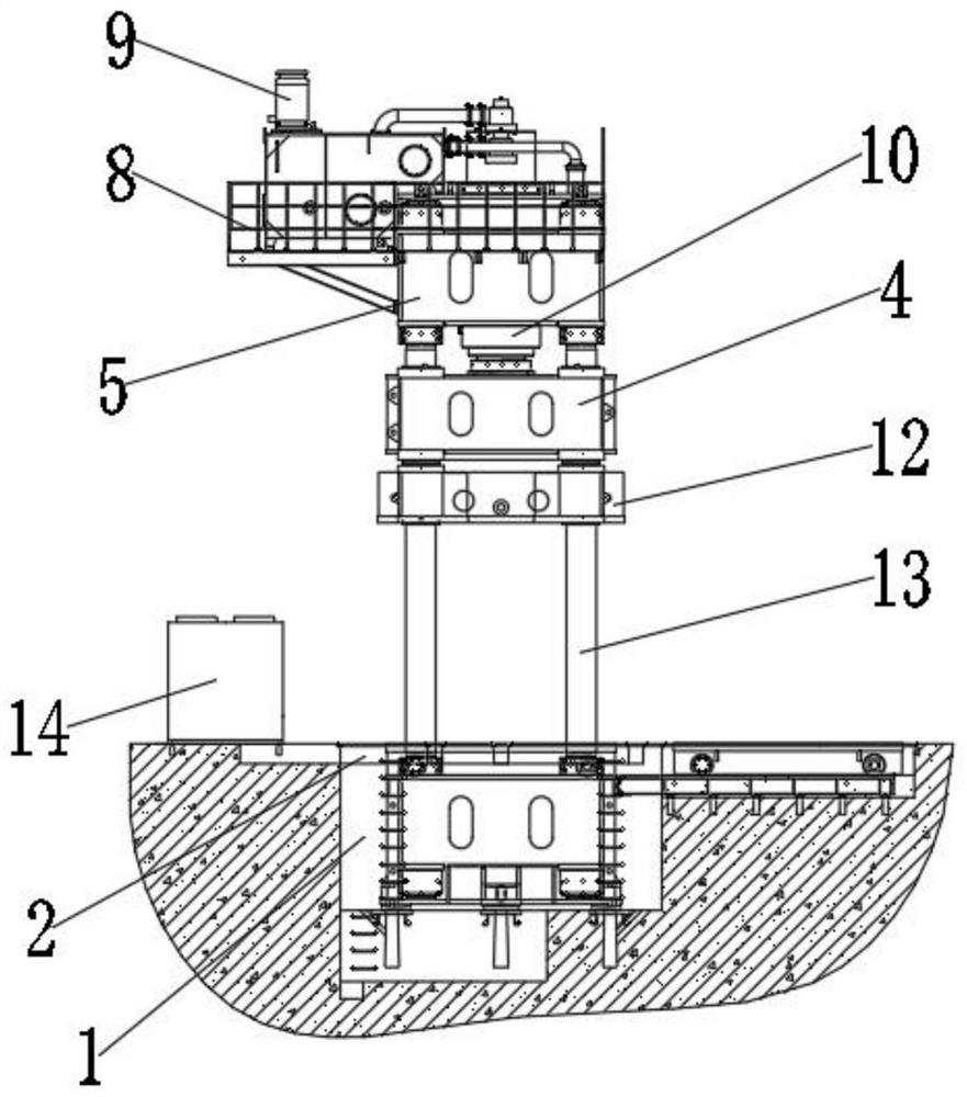 Special hydraulic machine for stamping end socket