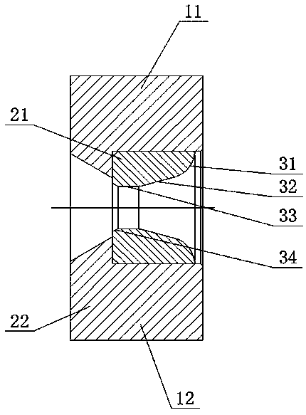 Opening-closing-type profile drawing mould