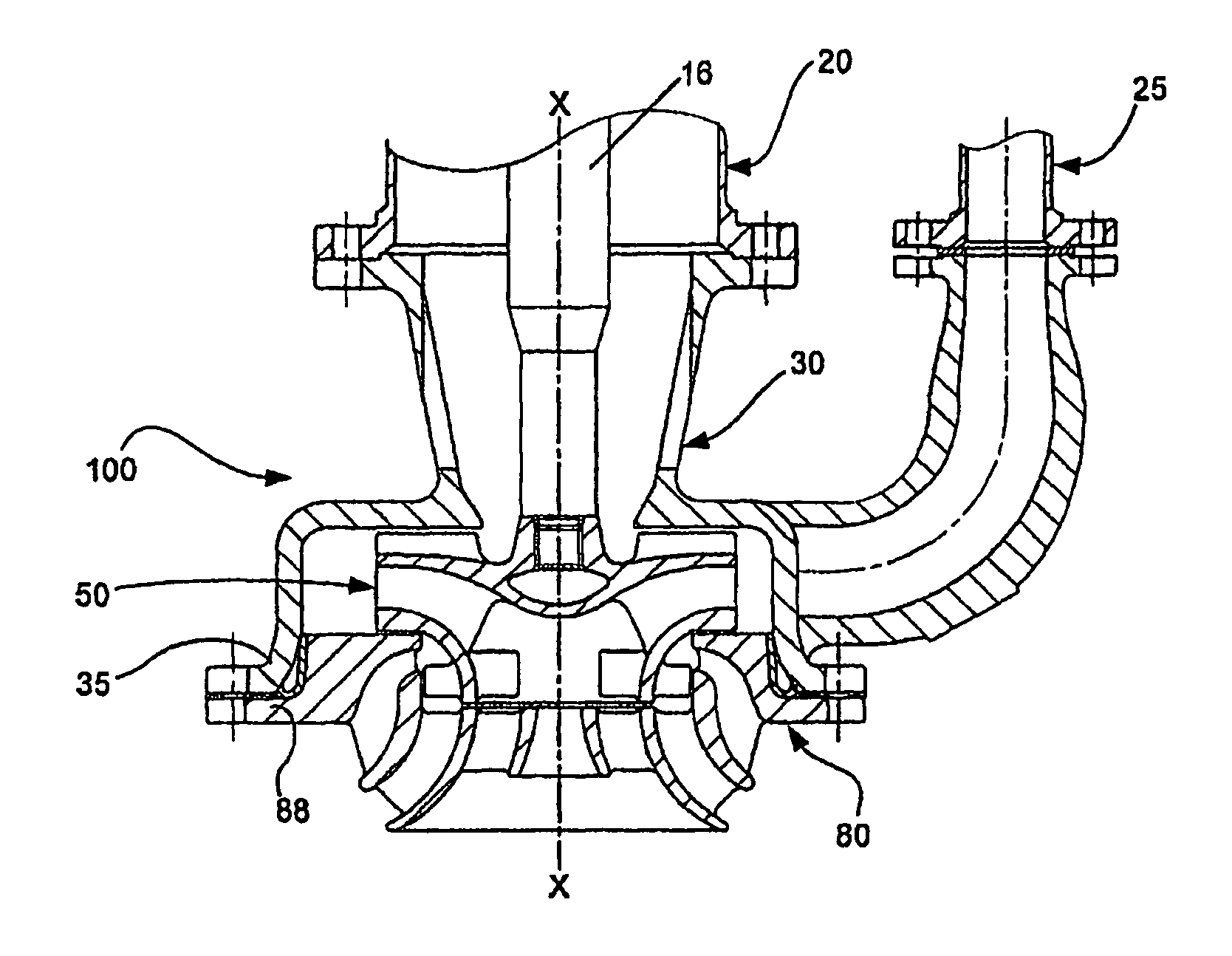 Slurry pump having impeller flow elements and a flow directing device