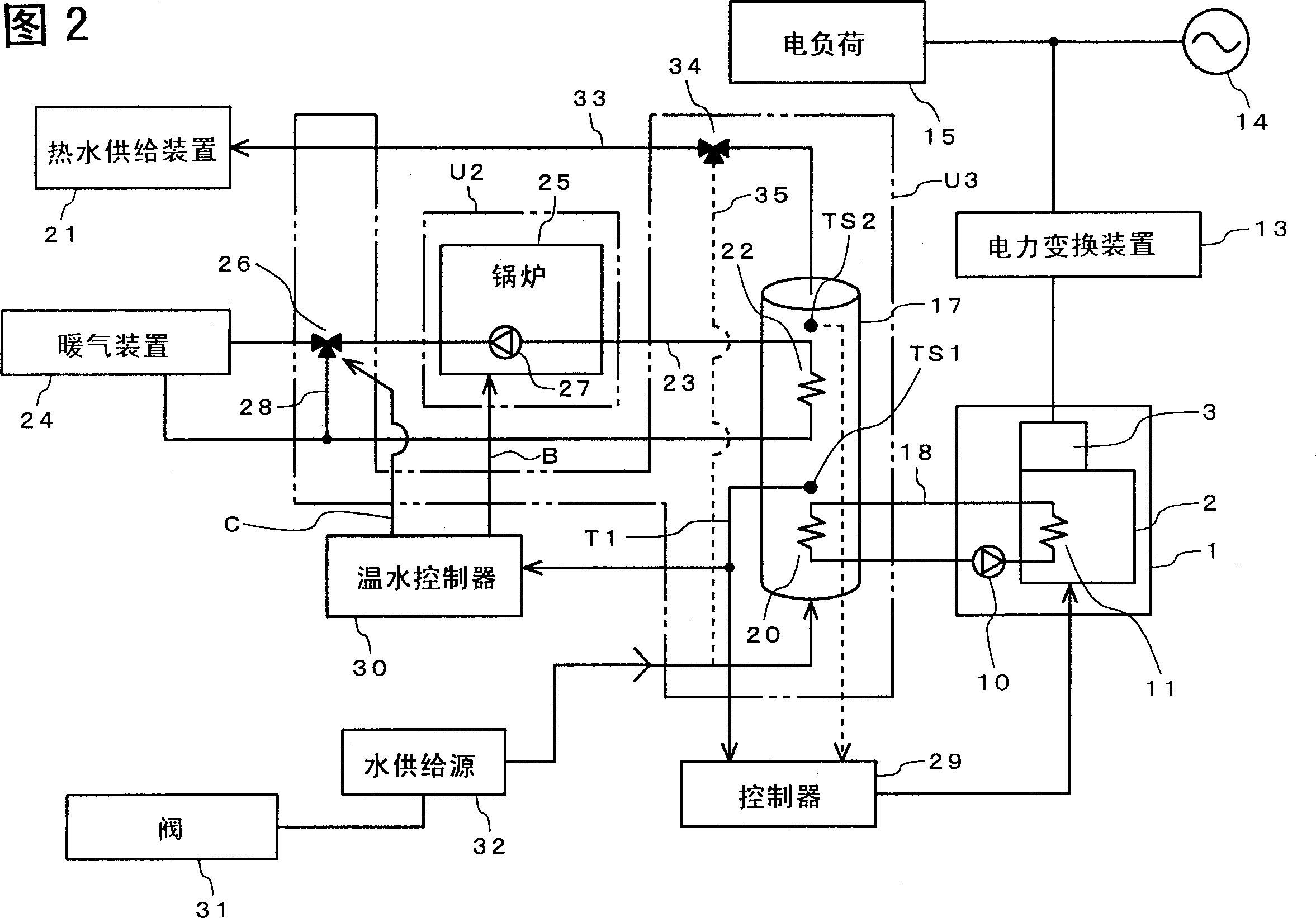 Afterheat recovering device of I.C. engine