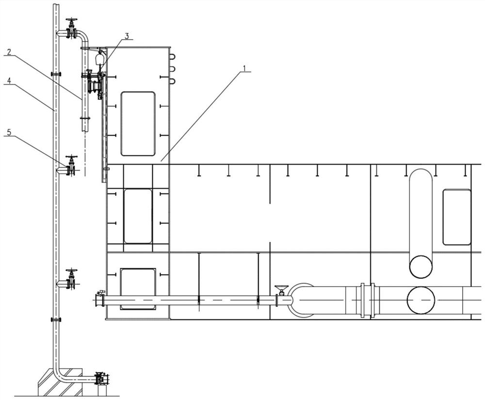 Water replenishing connecting pipe system for ship lift