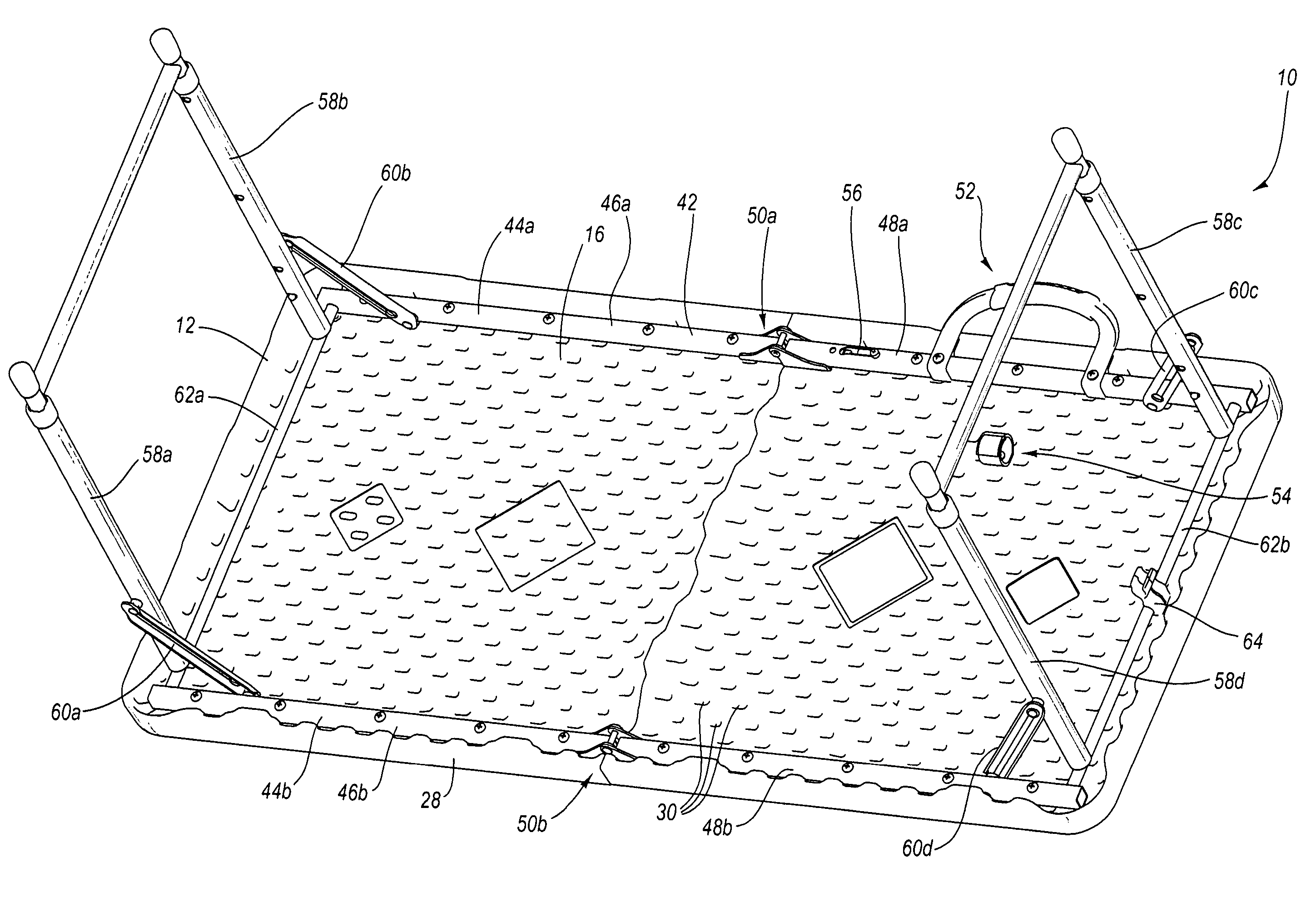 Retainer for securing a table in a folded position