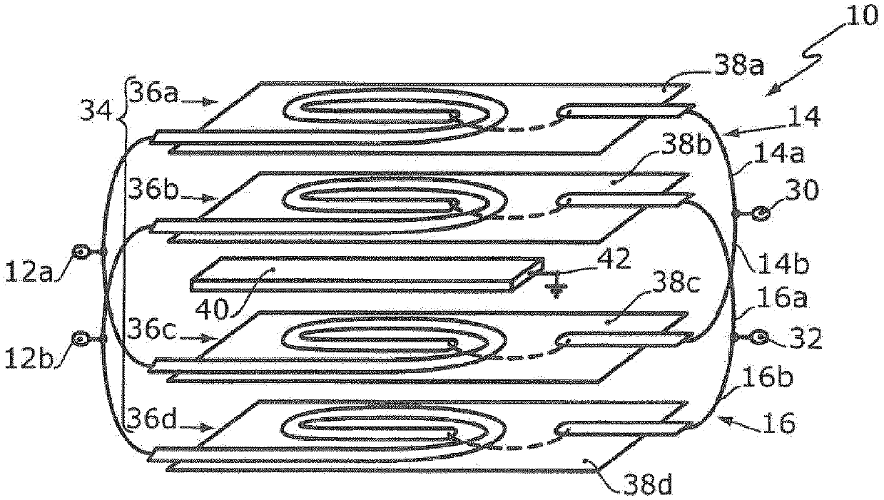 Power combiner having a symmetrically arranged cooling body and power combiner arrangement