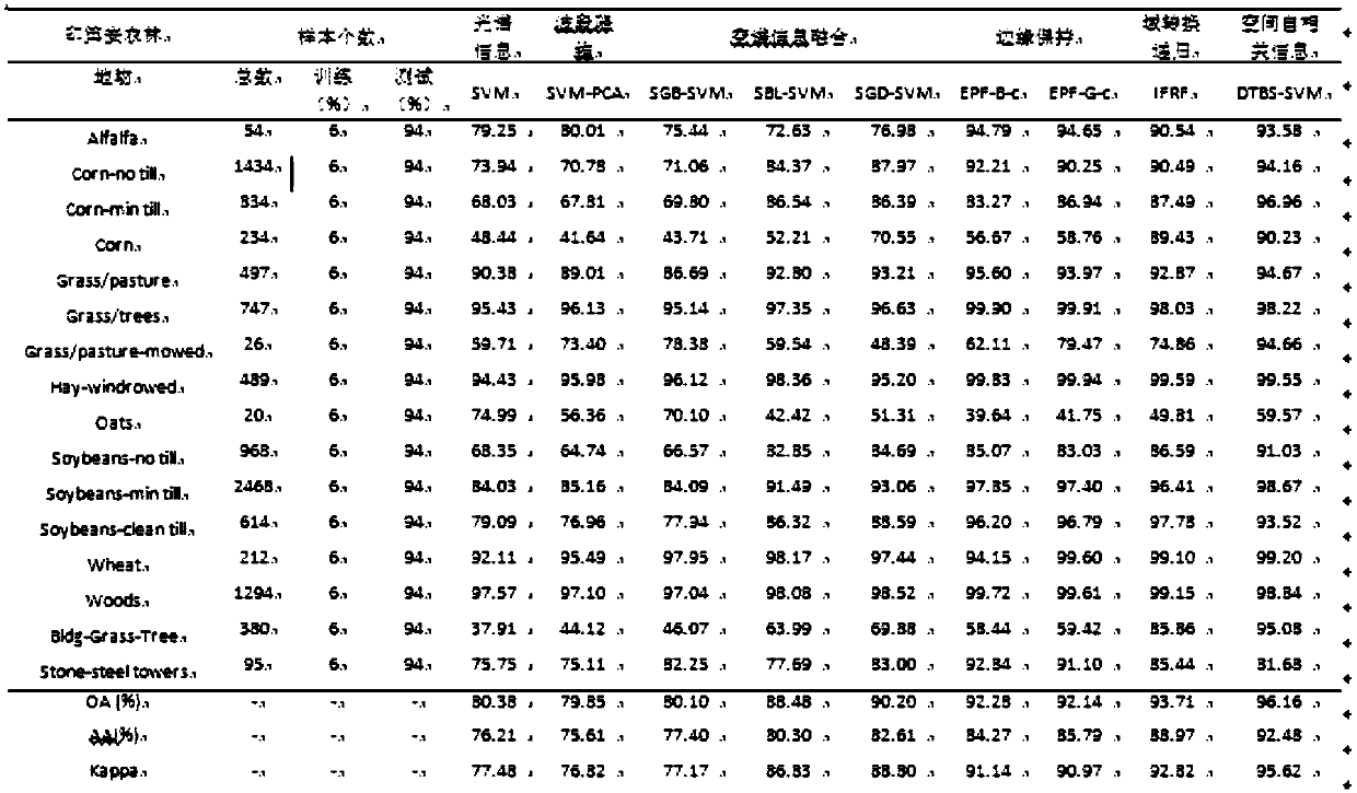 Hyperspectral image vegetation classification method based on spatial auto-correlation information