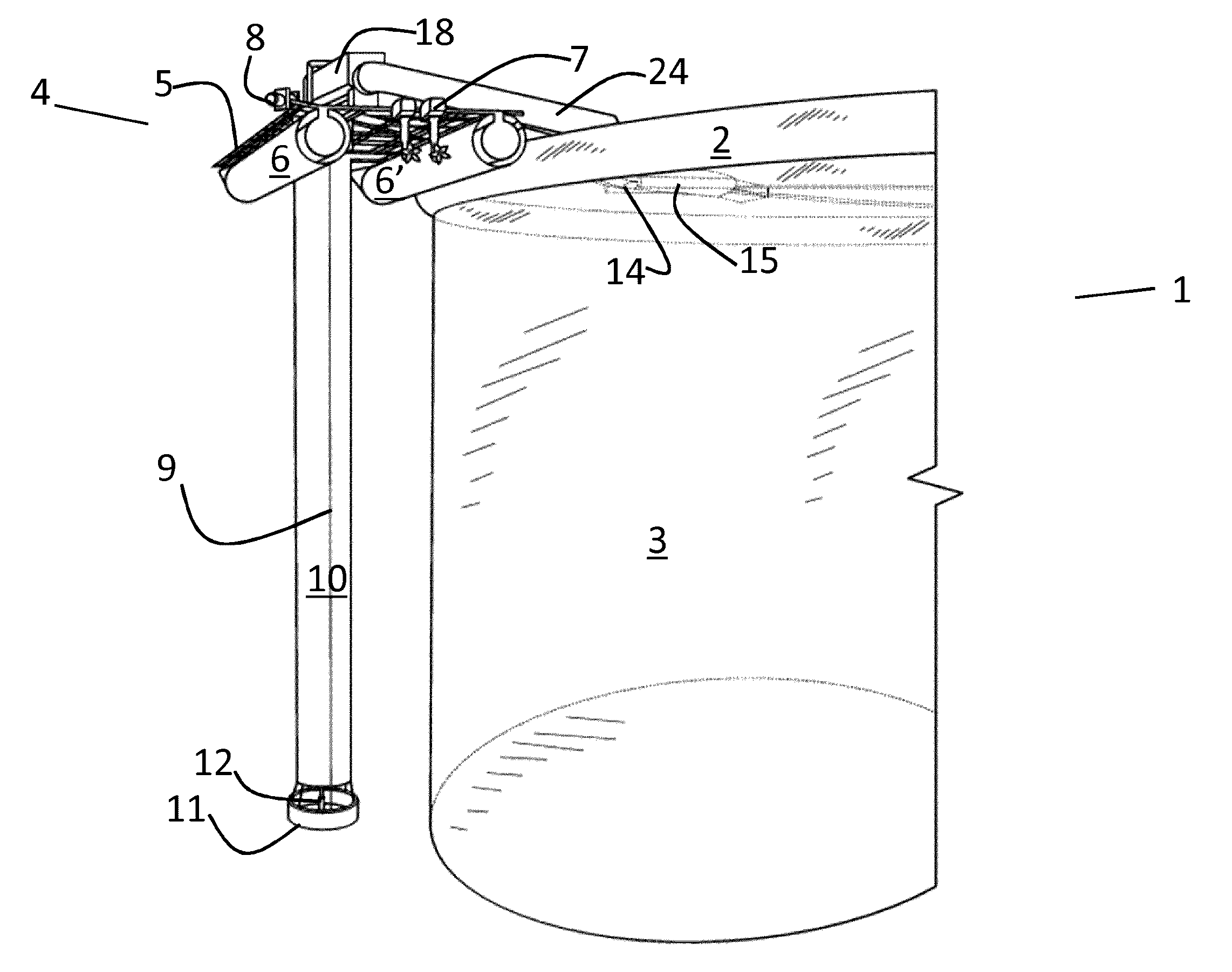 Method and device for taking up fish from a body of water