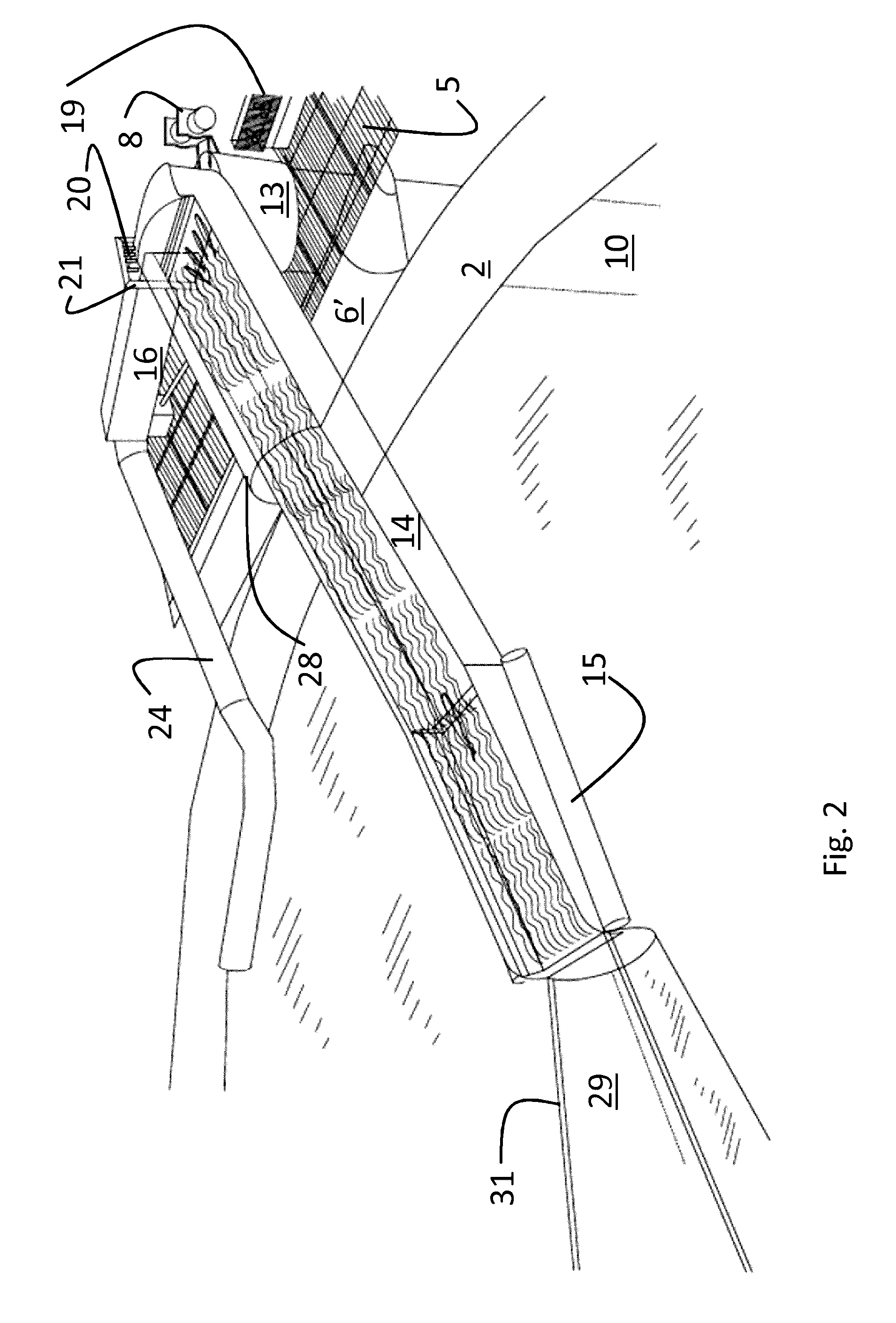 Method and device for taking up fish from a body of water