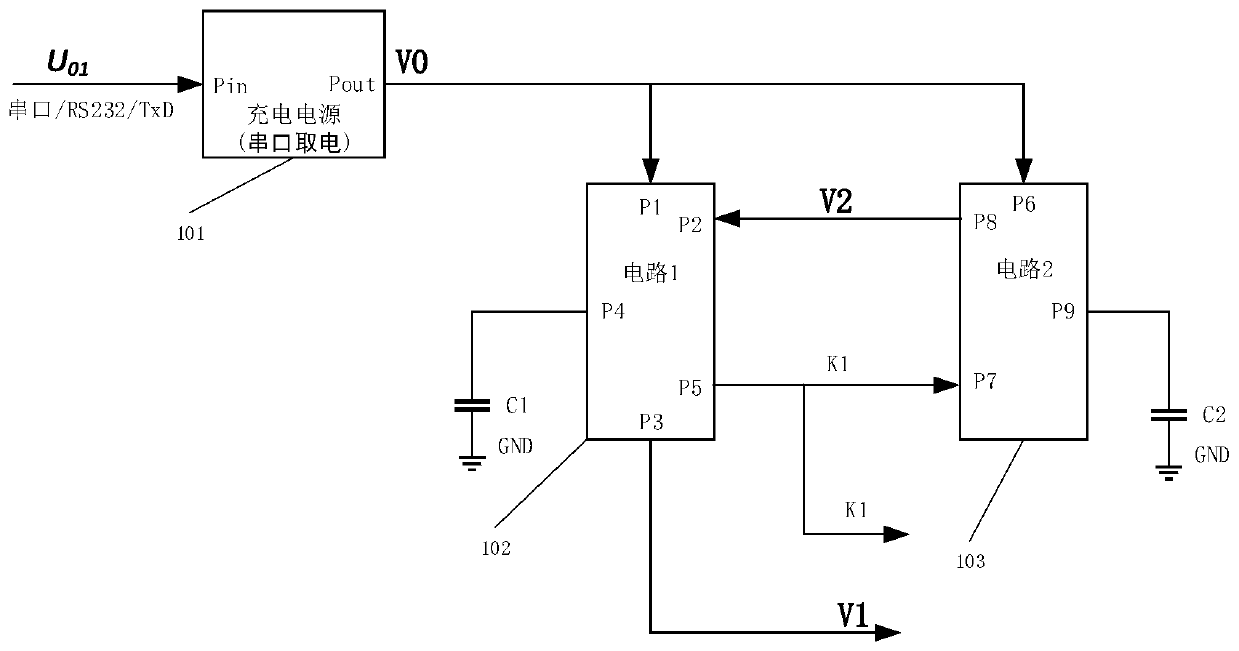 Design method and circuit of serial port multi-stage charging and discharging power supply