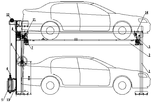 Energy-saving and body-building simple lifting parking device