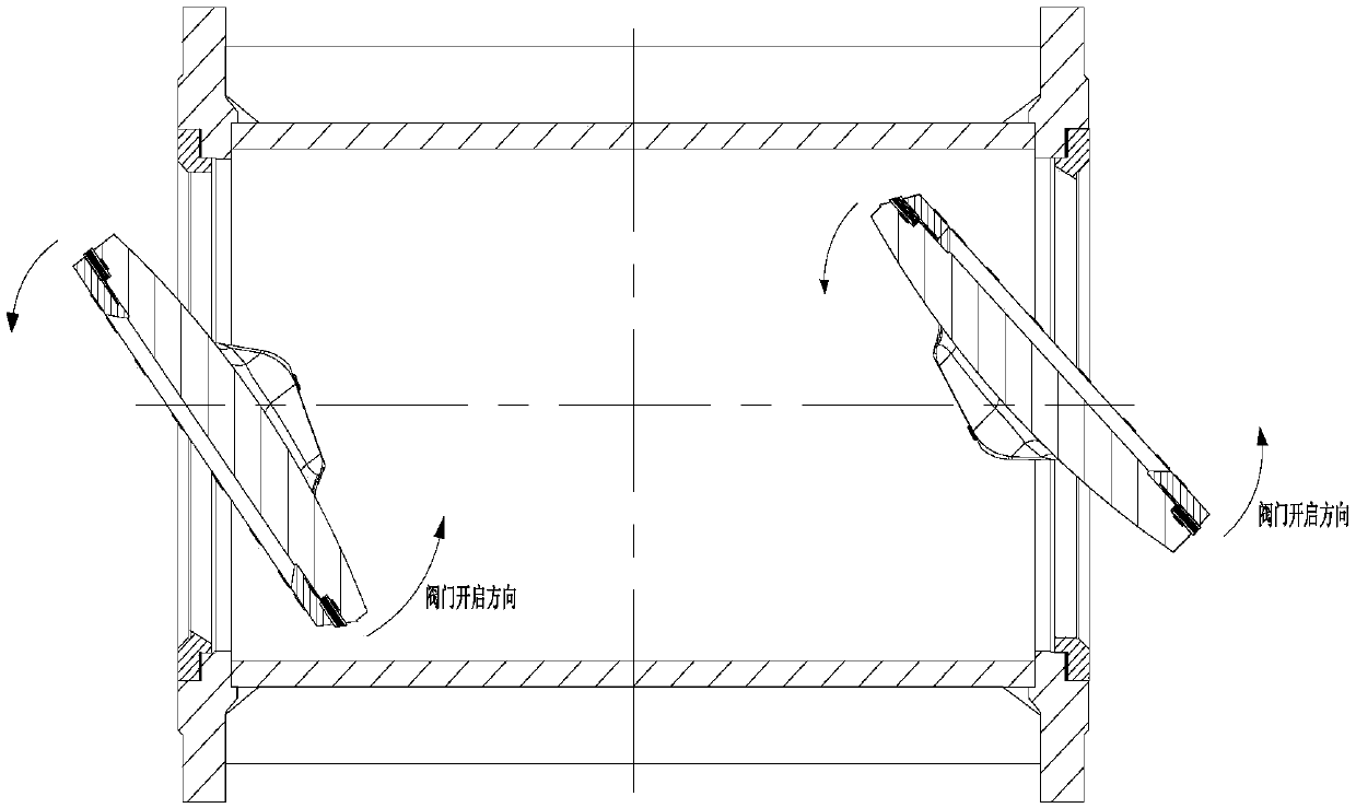 Double-valve-plate type triple-eccentric butterfly valve