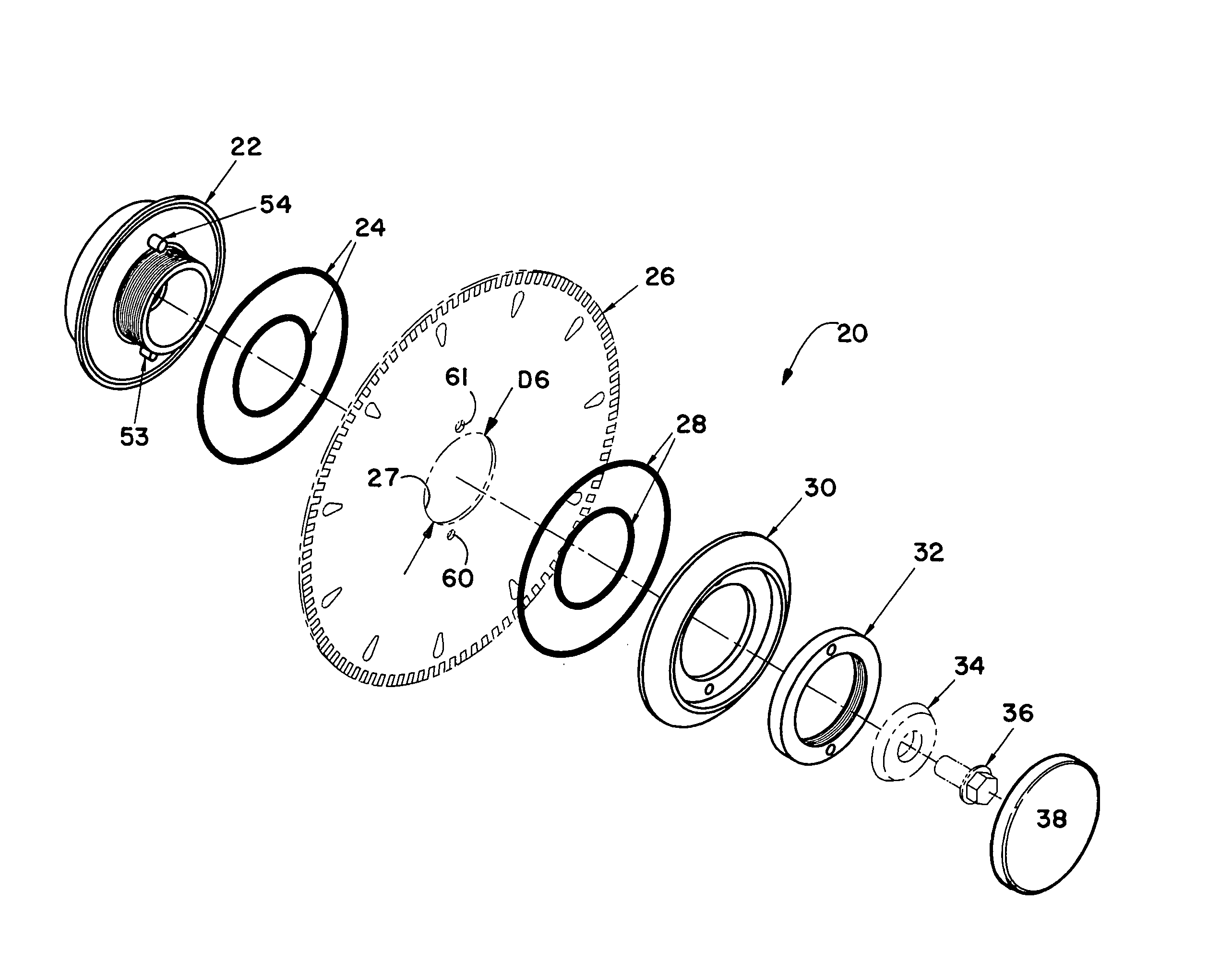 Noise dampener hub assembly for a circular saw