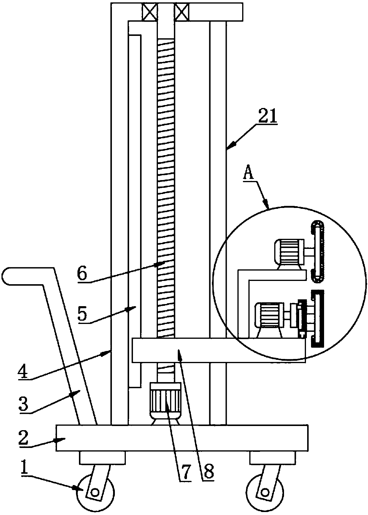 Wall surface cleaning device with function of wiping dry