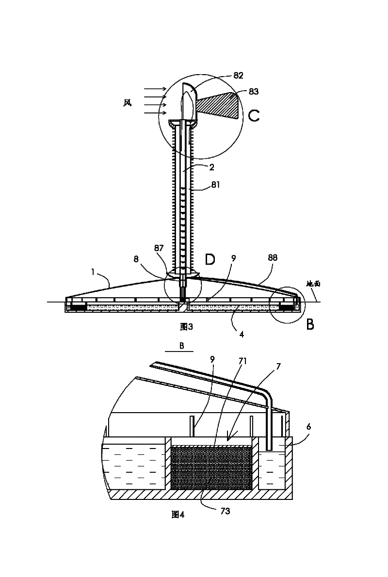 Method for making salt and distilled water by using solar wind spray