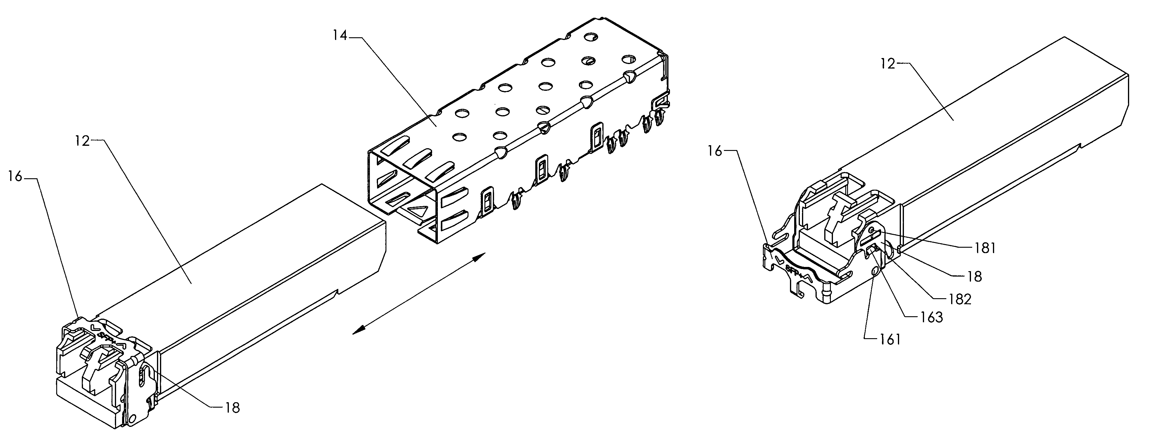 Fiber optic module release mechanism