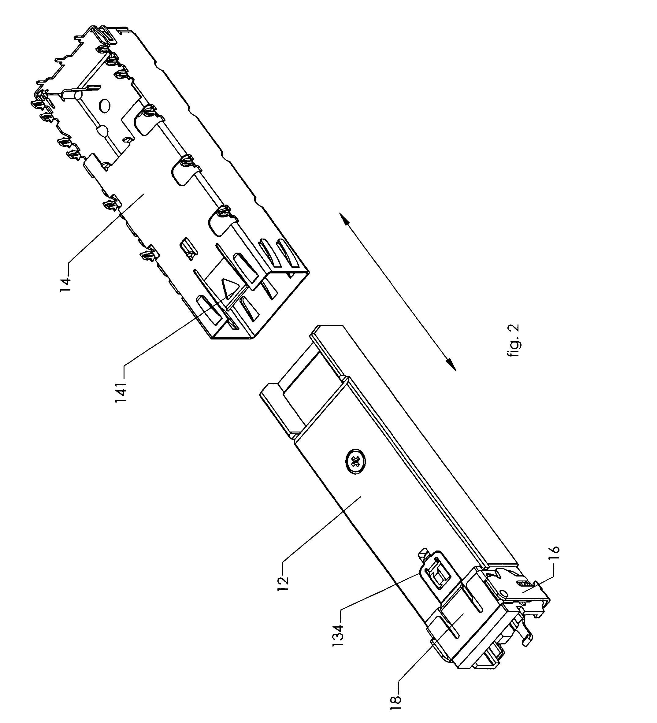 Fiber optic module release mechanism