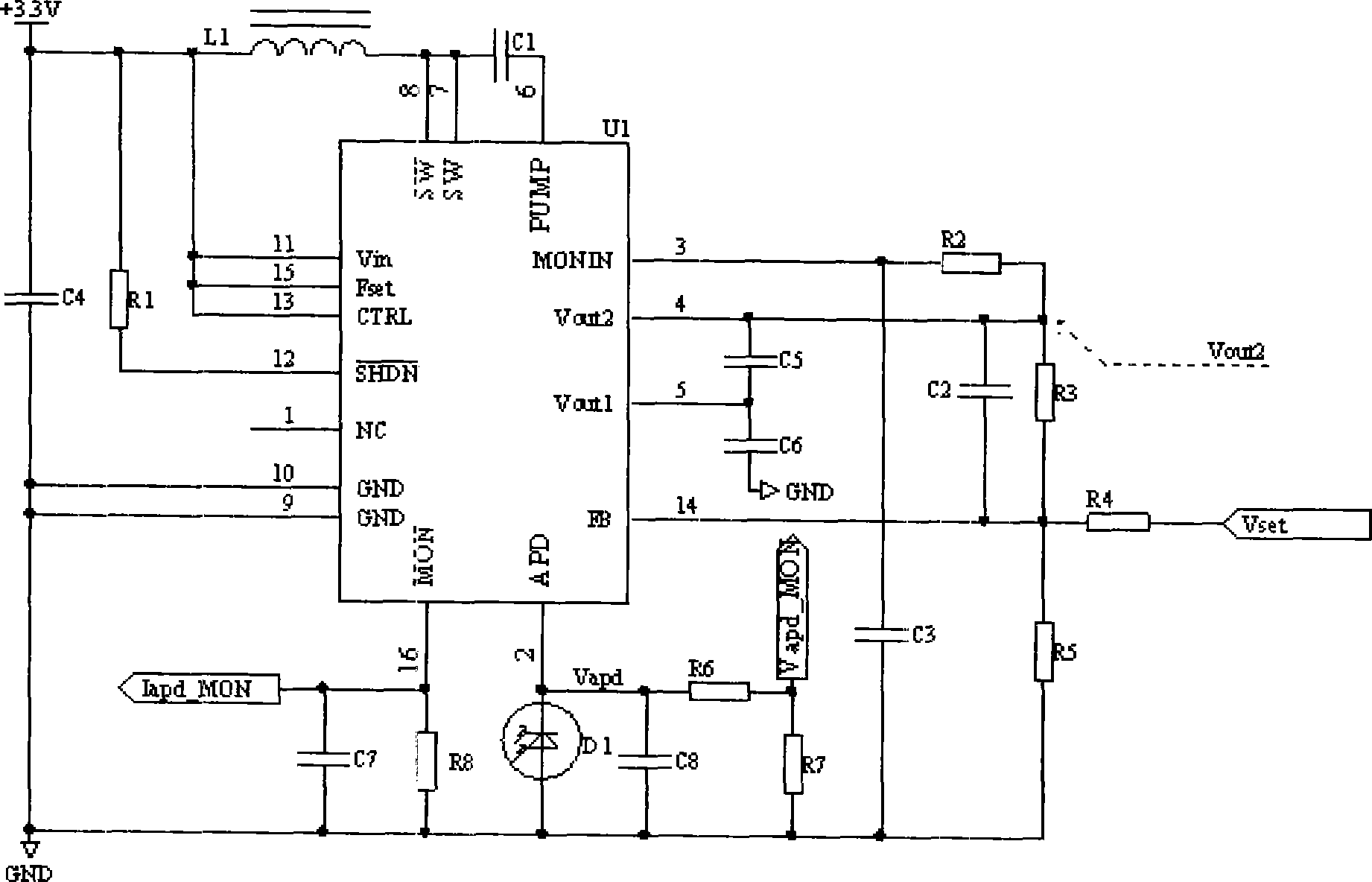 Detection circuit for auto detecting avalanche magnitude of voltage of avalanche photodiode and method