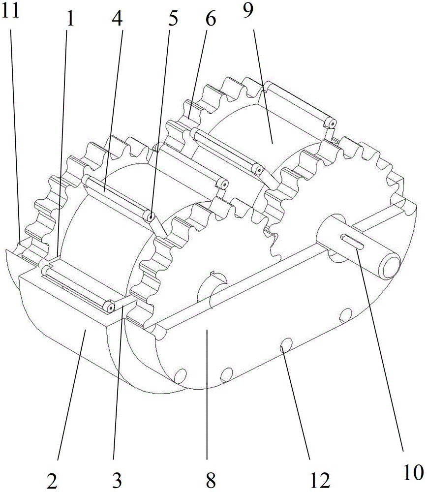 A large displacement pump combined with a vane pump and a gear pump