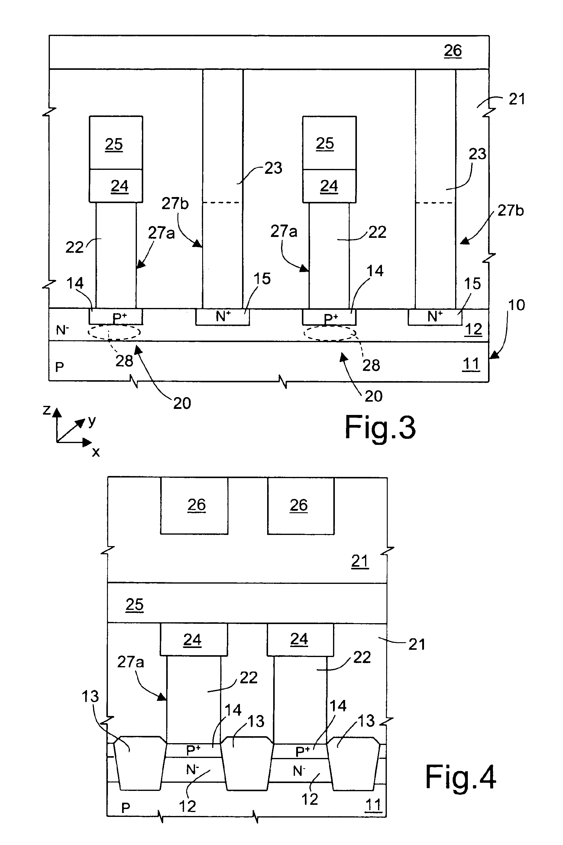 Array of cells including a selection bipolar transistor and fabrication method thereof