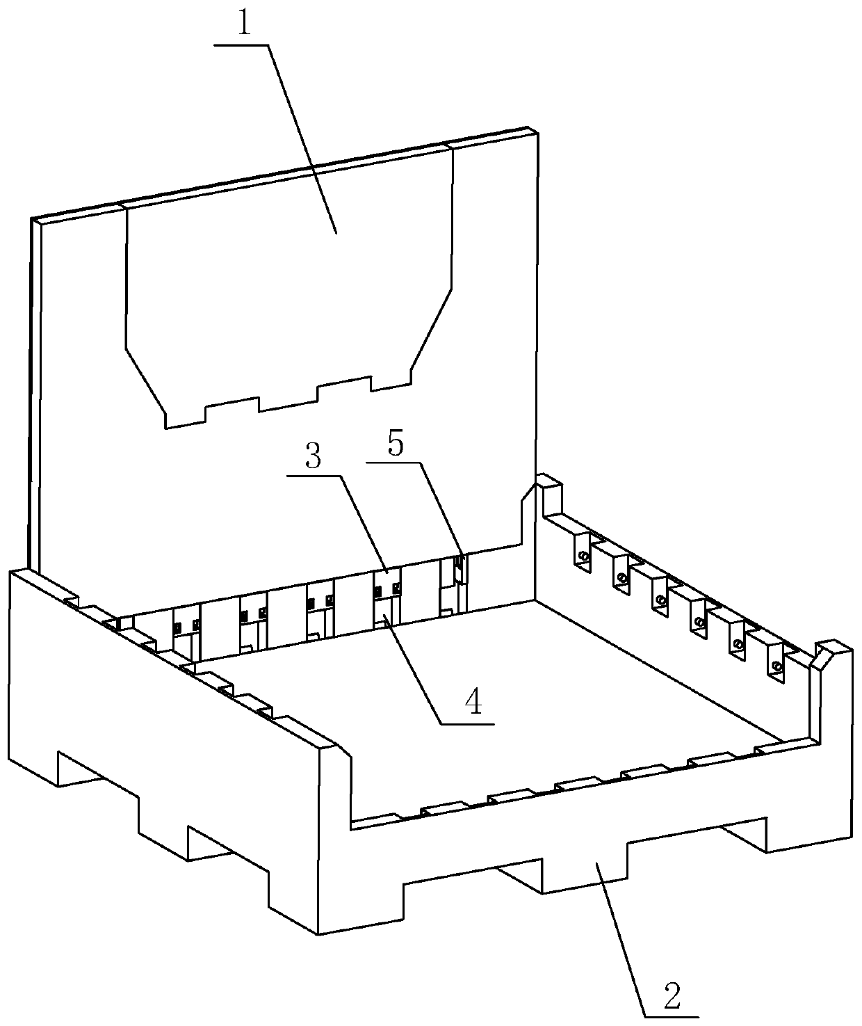 Side plate hinge structure and large container