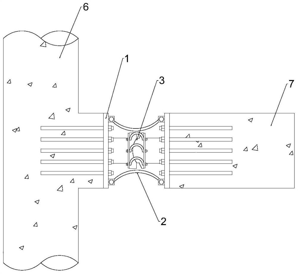 C-shaped steel-friction damper combined energy dissipation structure and method