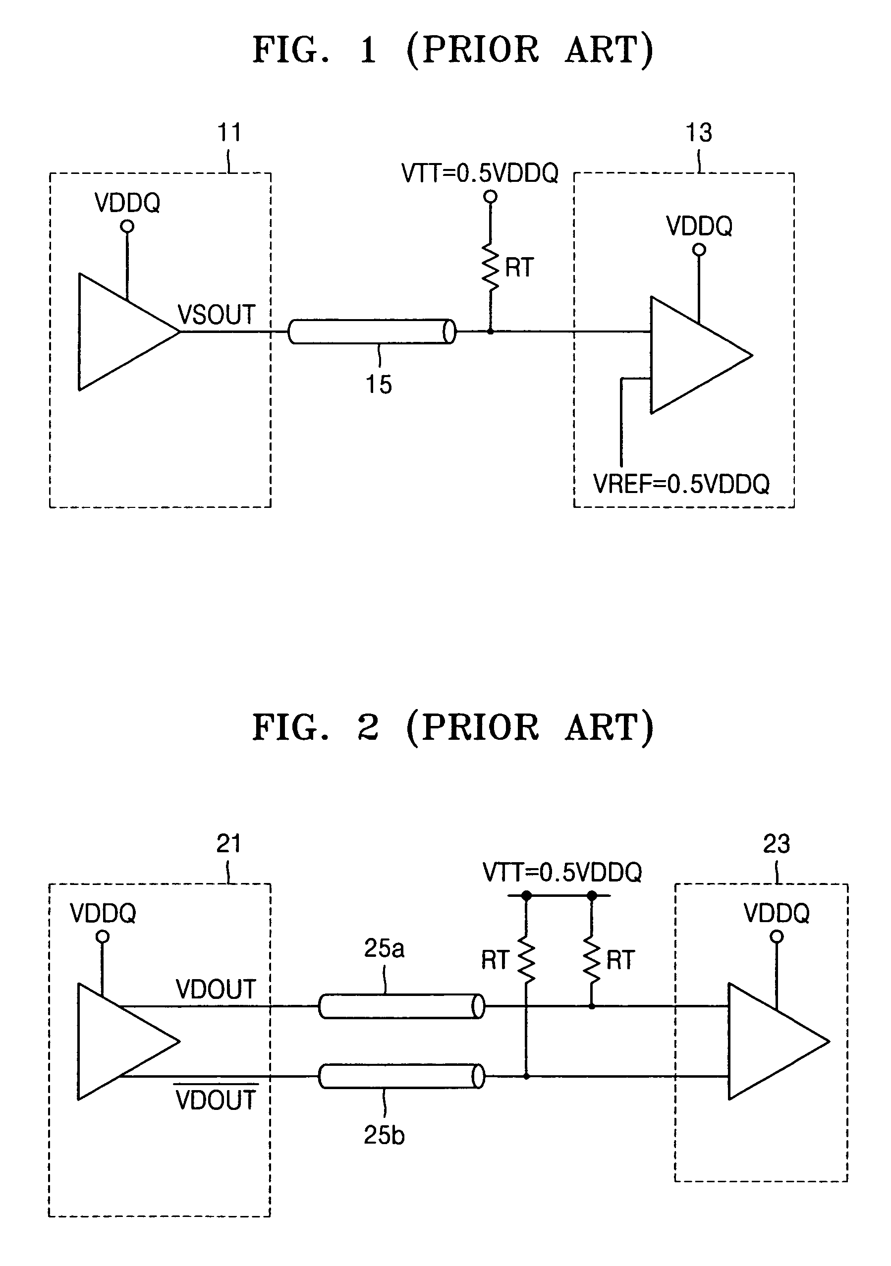 Memory system with stable termination of a pair of differential signals transmitted via a pair of transmission lines