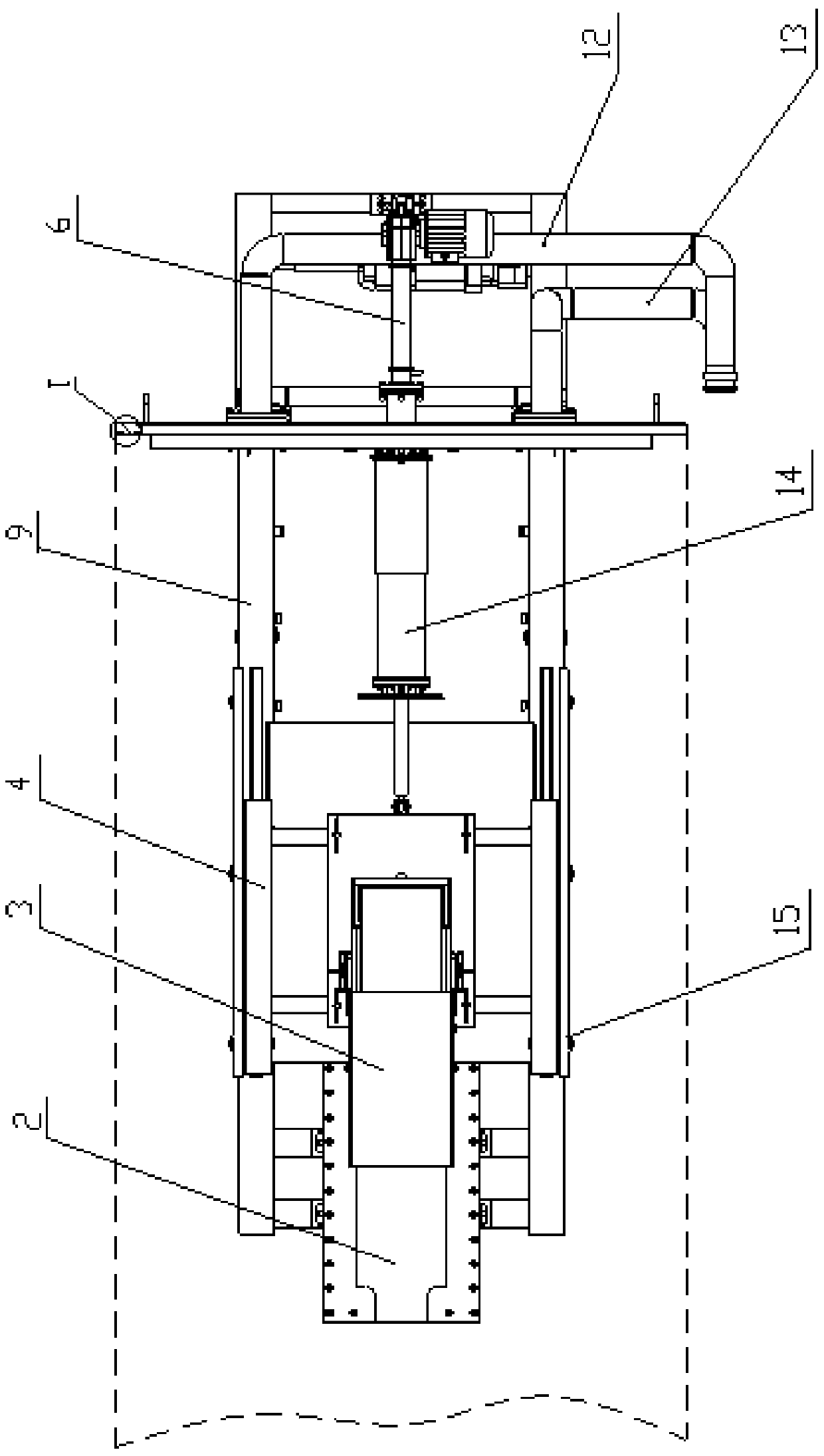 A moving door device of a large electron beam cooling hearth furnace