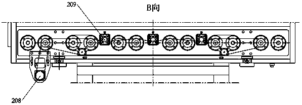 Substrate frame conveying device in vacuum chamber of vacuum coating machine