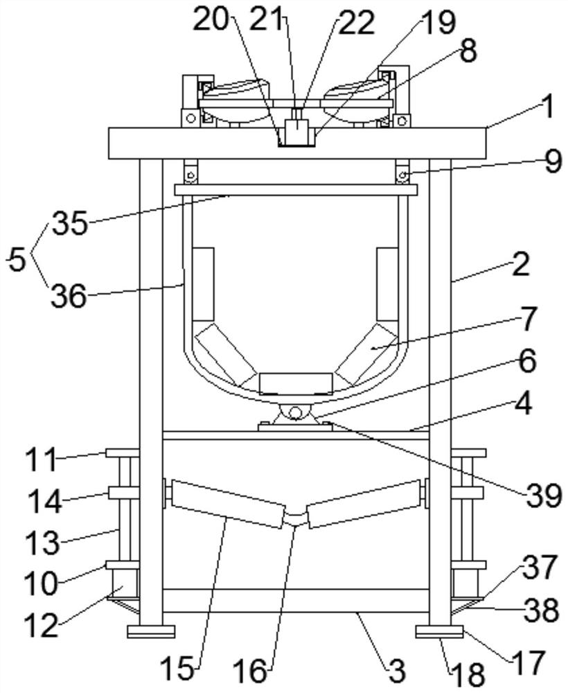 A small-radius adjustable turning device for a belt conveyor