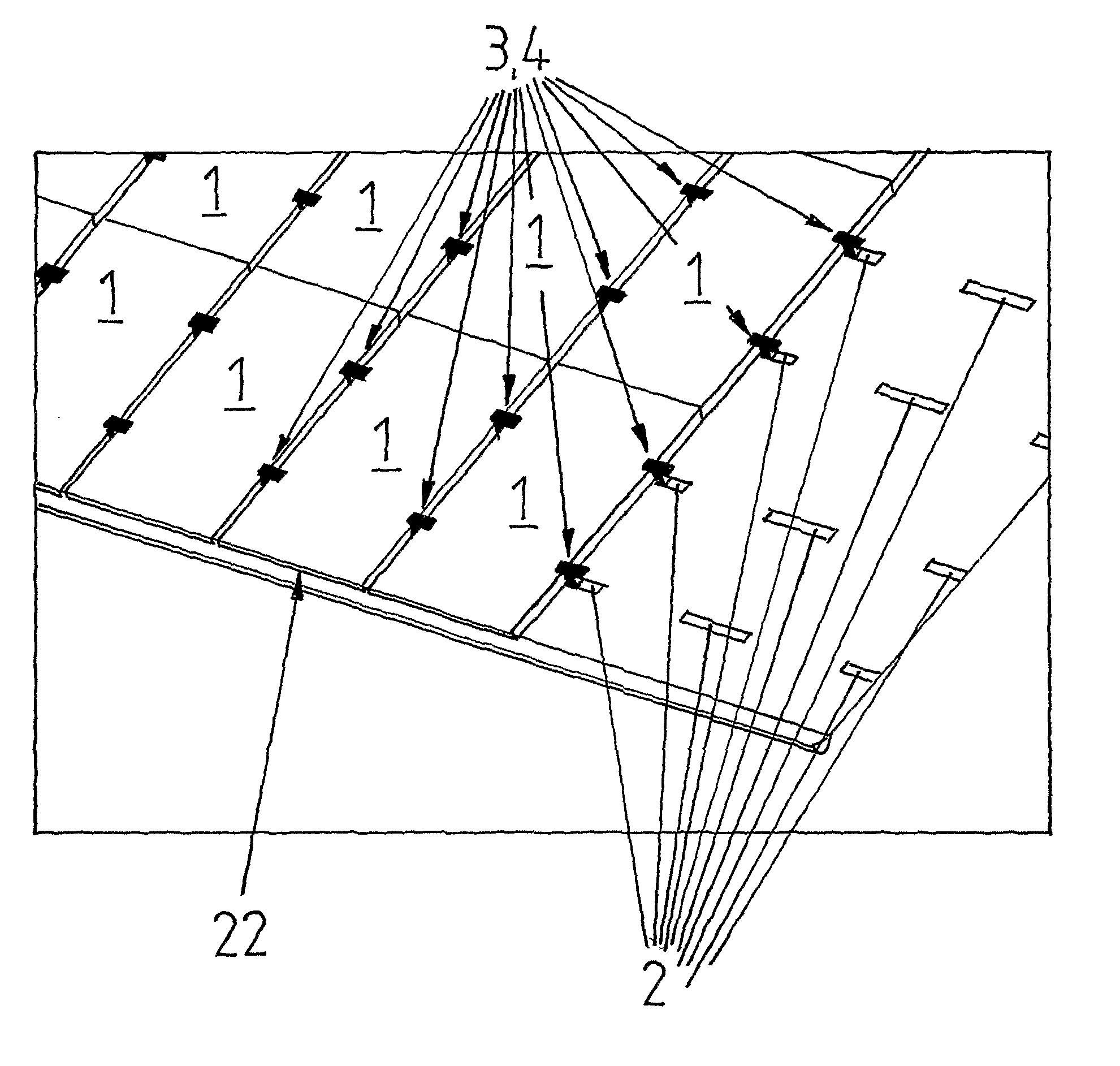 Assembly for Fastening a Plurality of Solar Modules to a Building Roof or a Building Facade and Clip for Forming a Stop Element on a Surface