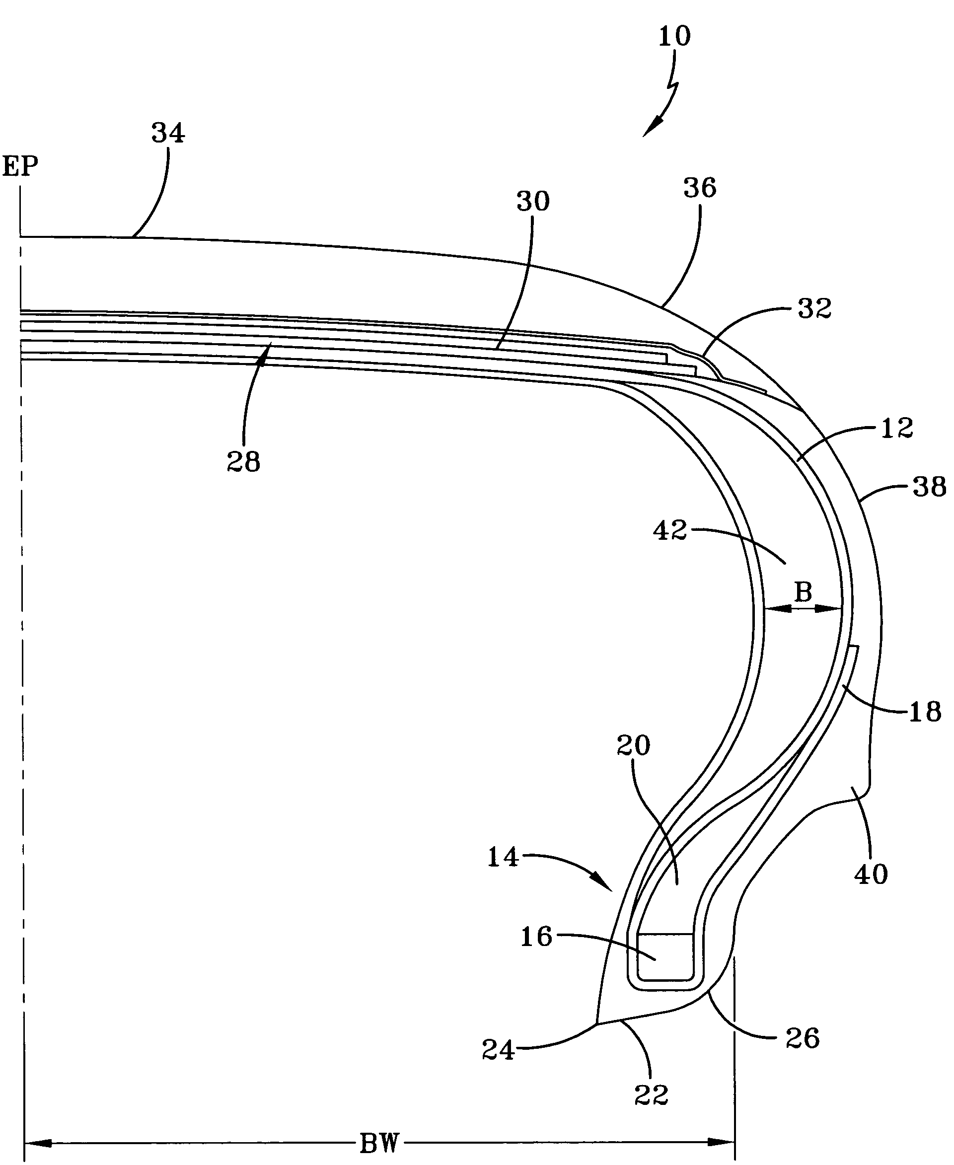 Self-supporting pneumatic tire