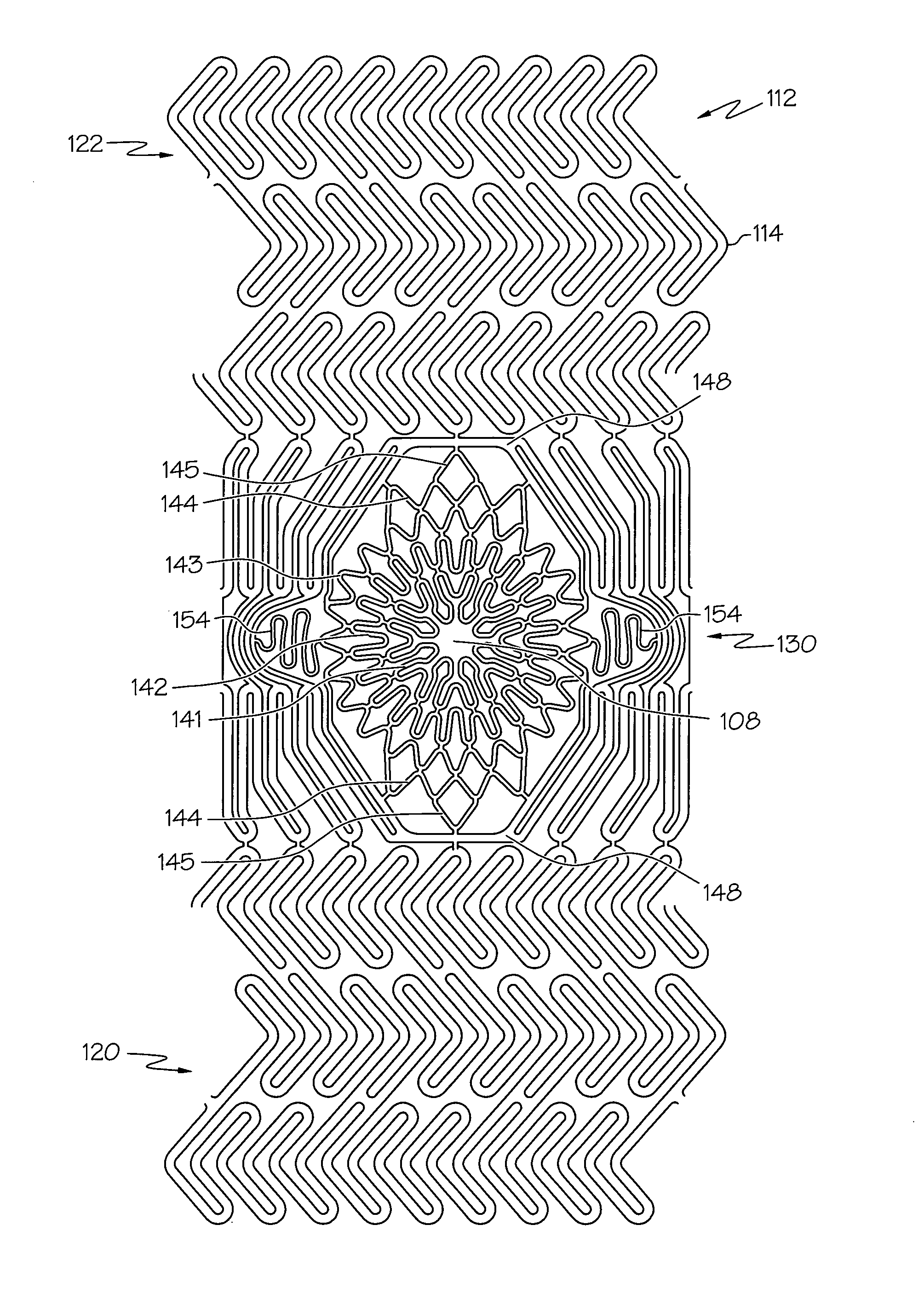 Stent with protruding branch portion for bifurcated vessels