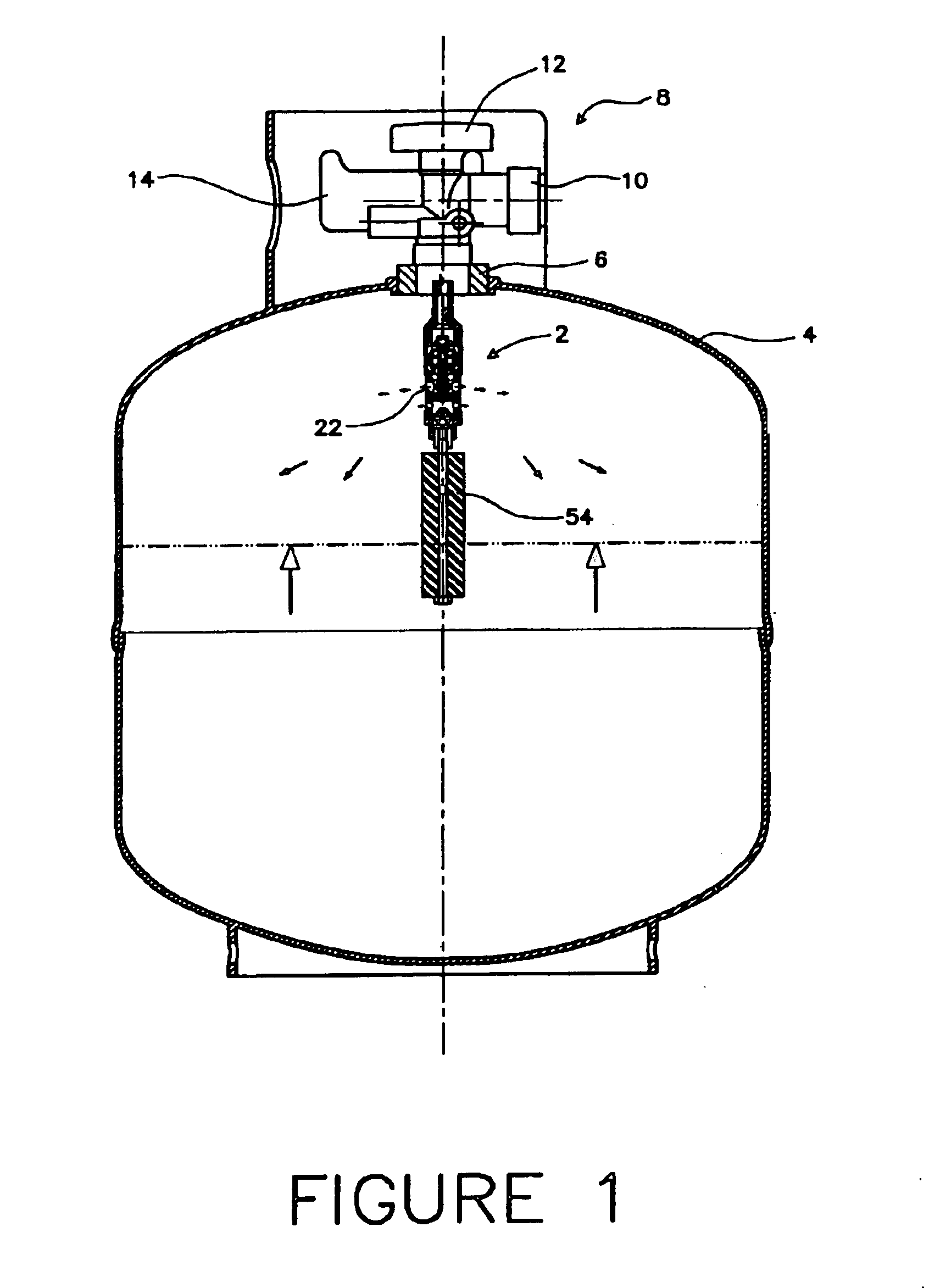 Valve assembly for pressurized fluid vessel