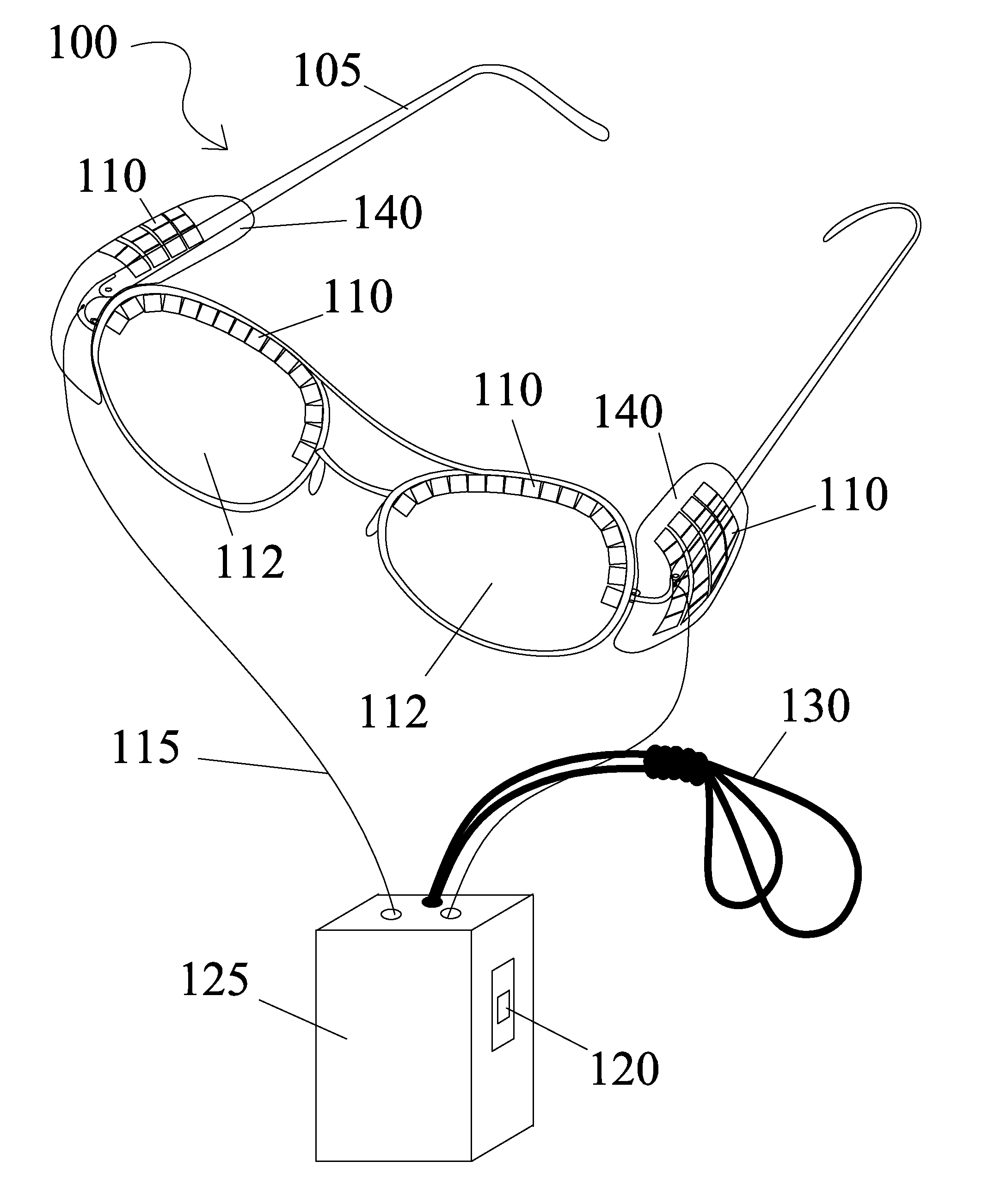 Cooling and heating eyeglasses