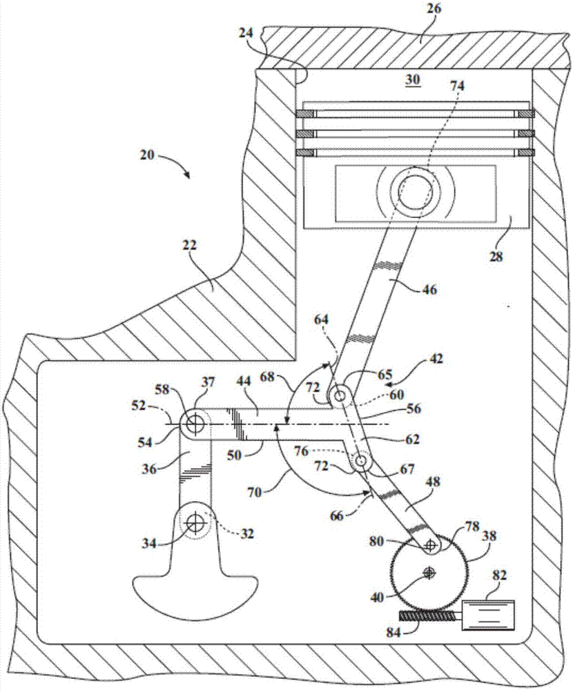 Independent compression and expansion ratio engine with variable compression ratio