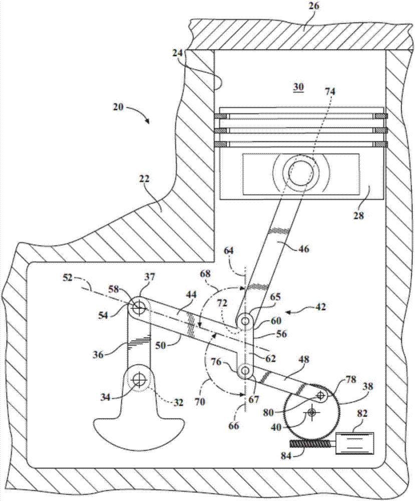 Independent compression and expansion ratio engine with variable compression ratio