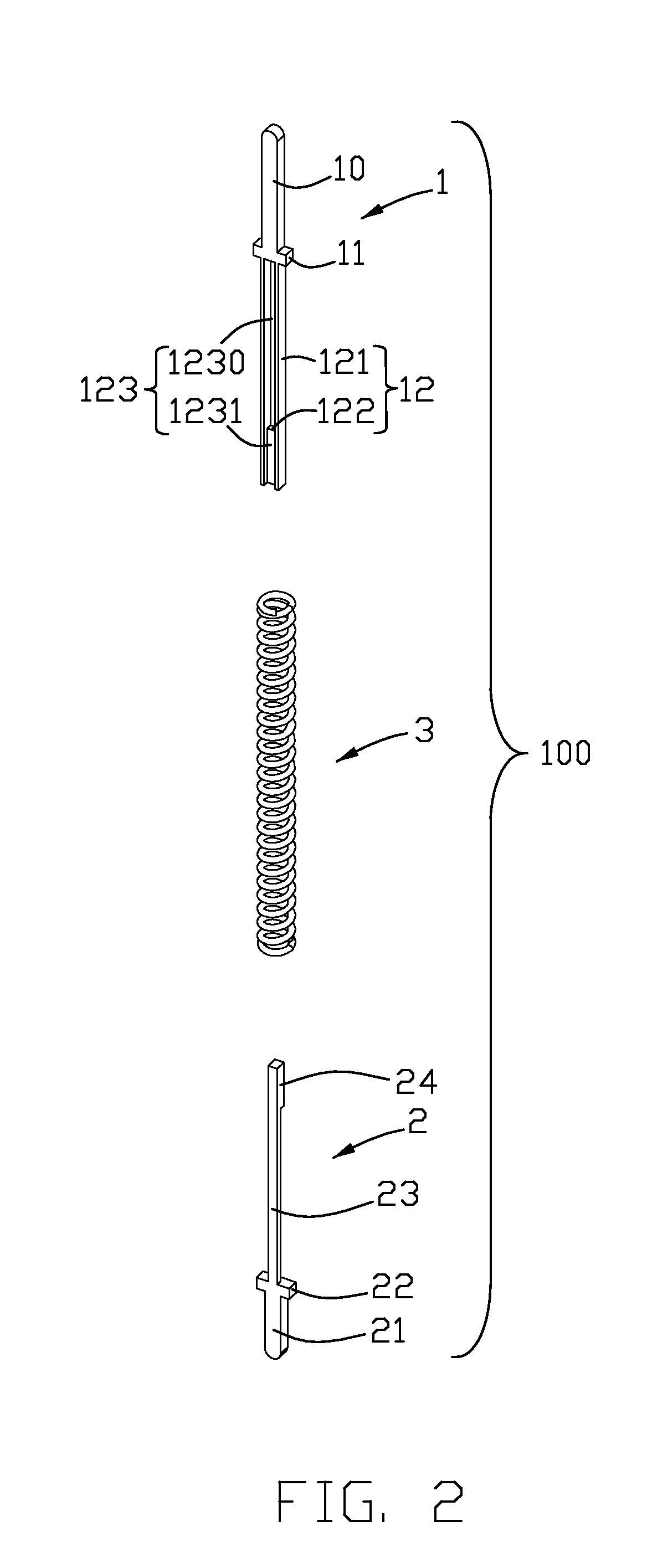 Electrical contact with overlapping structure