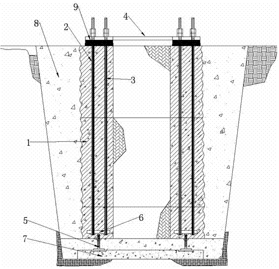 Design method of assembled-type prestressed concrete cylindrical column base